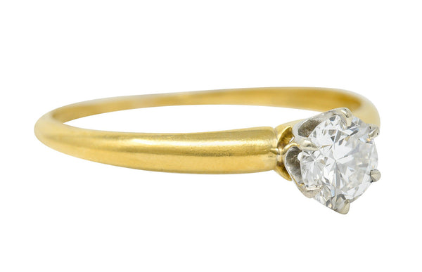 1950's Tiffany & Co. 0.50 CTW Diamond Platinum 18 Karat Gold Solitaire Engagement RingRing - Wilson's Estate Jewelry