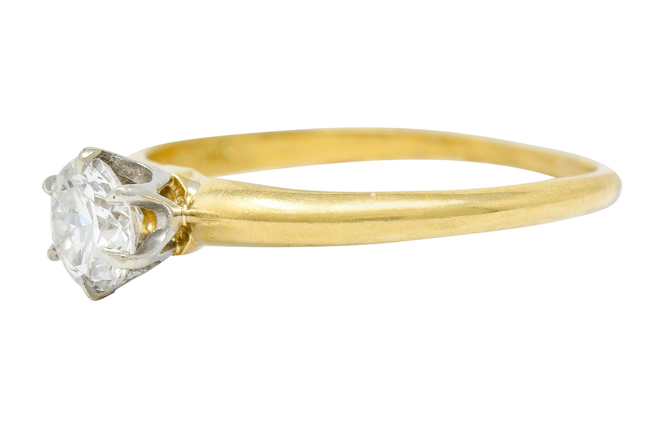 Tiffany & Co. 0.71 CTW Diamond Platinum 18 Karat Gold Solitaire Engagement Ring GIARing - Wilson's Estate Jewelry