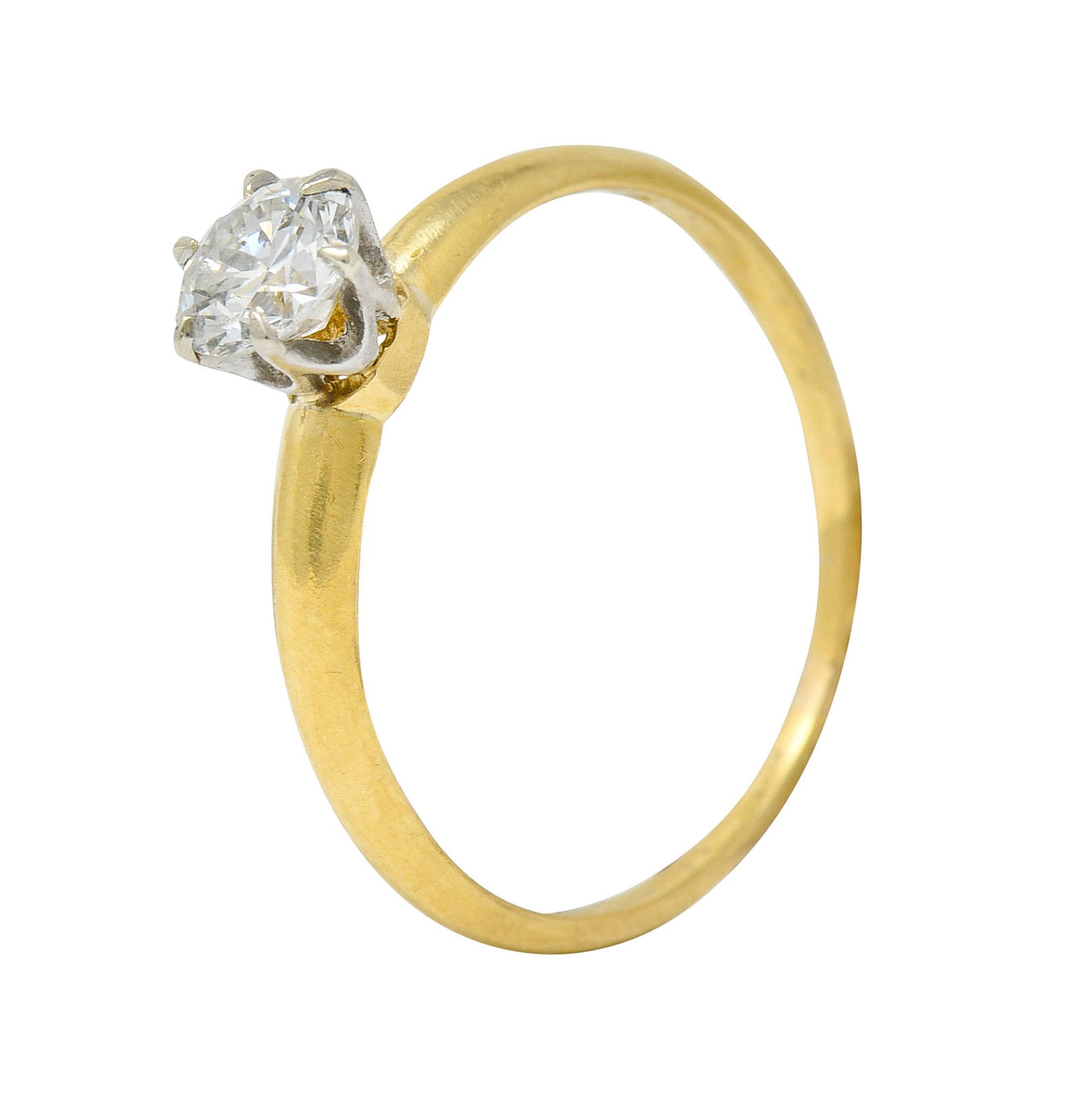 1950's Tiffany & Co. 0.50 CTW Diamond Platinum 18 Karat Gold Solitaire Engagement RingRing - Wilson's Estate Jewelry