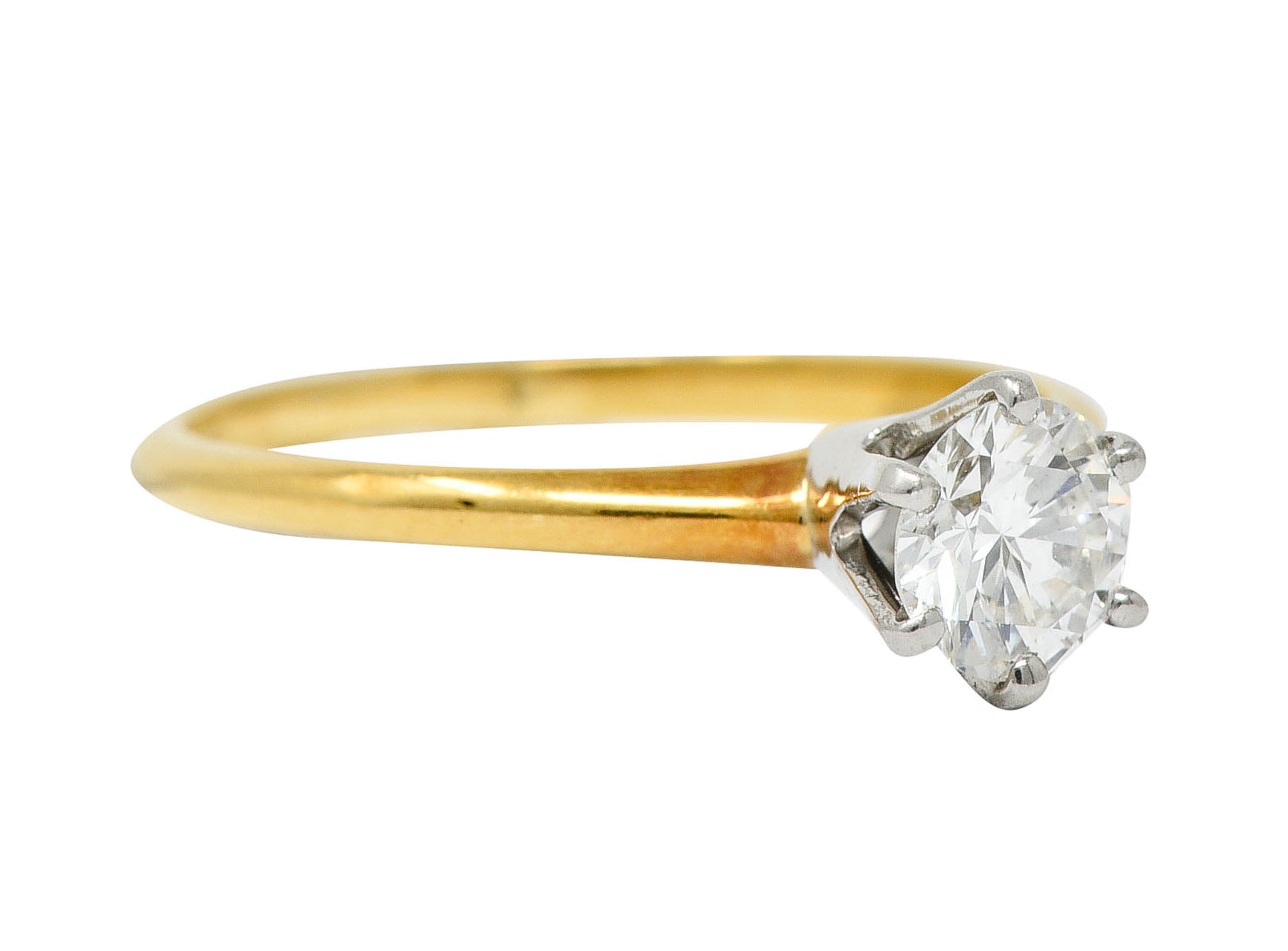 1950's Tiffany & Co. 0.35 CTW Diamond 14 Karat Gold Solitaire Engagement RingRing - Wilson's Estate Jewelry