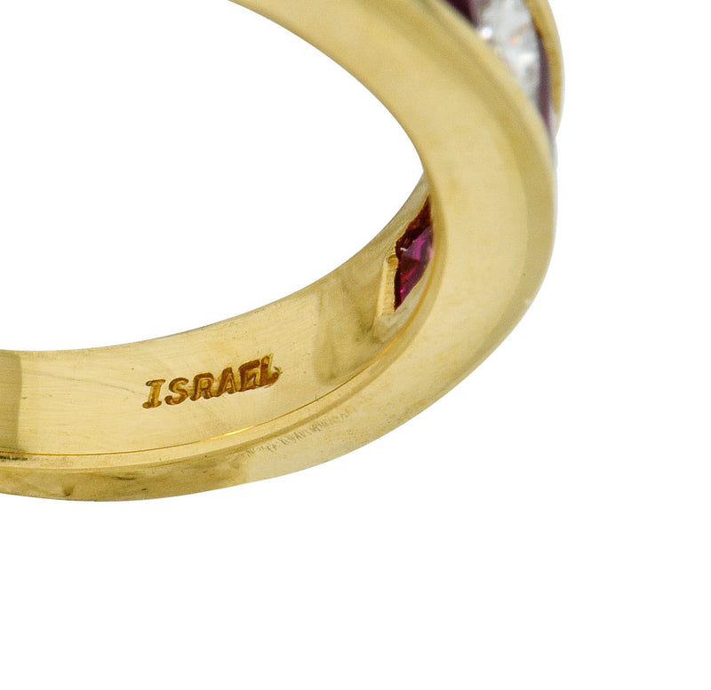 Tiffany & Co. 1.30 CTW Ruby Diamond 18 Karat Gold Channel Band Circa 1990 - Wilson's Estate Jewelry