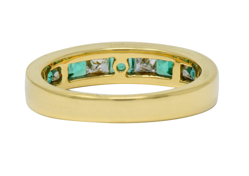 Tiffany & Co. 1.10 CTW Emerald Diamond 18 Karat Gold Channel Band Circa 1990 - Wilson's Estate Jewelry