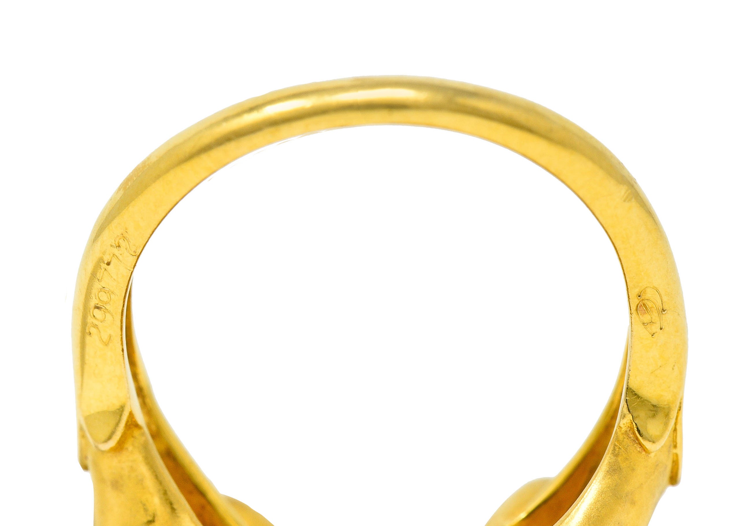 Carrera Y Carrera Rock Crystal 18 Karat Gold Cherubic RingRing - Wilson's Estate Jewelry