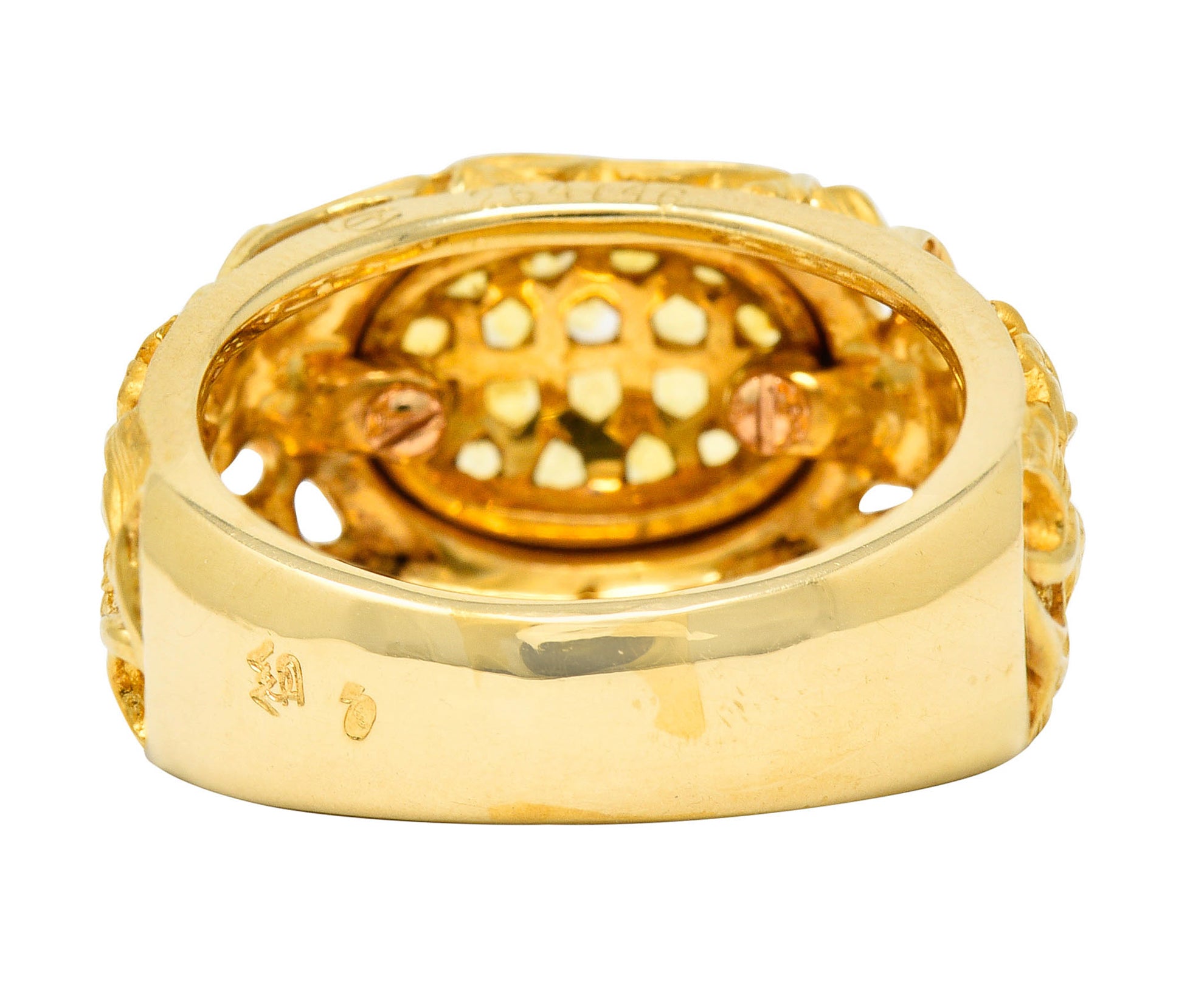 Carrera Y Carrera Yellow Sapphire 18 Karat Gold Ginkgo Band RingRing - Wilson's Estate Jewelry