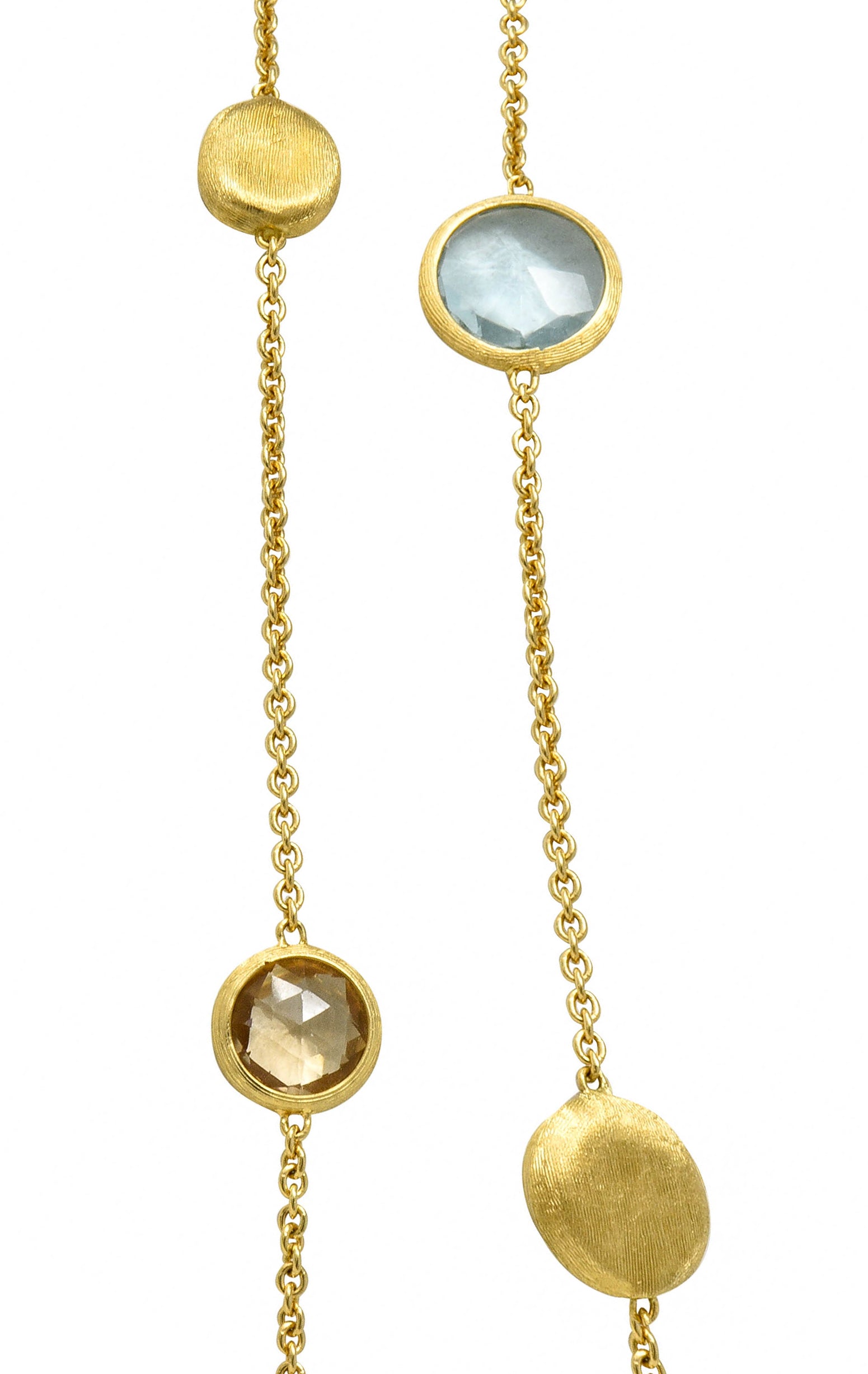 Marco Bicego Multi-Gem 18 Karat Gold Long Chain Confetti Necklace - Wilson's Estate Jewelry