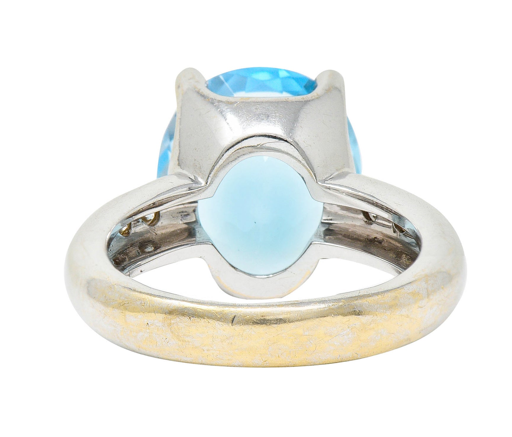 JB Star Blue Topaz Diamond 18 Karat White Gold Gemstone RingRing - Wilson's Estate Jewelry