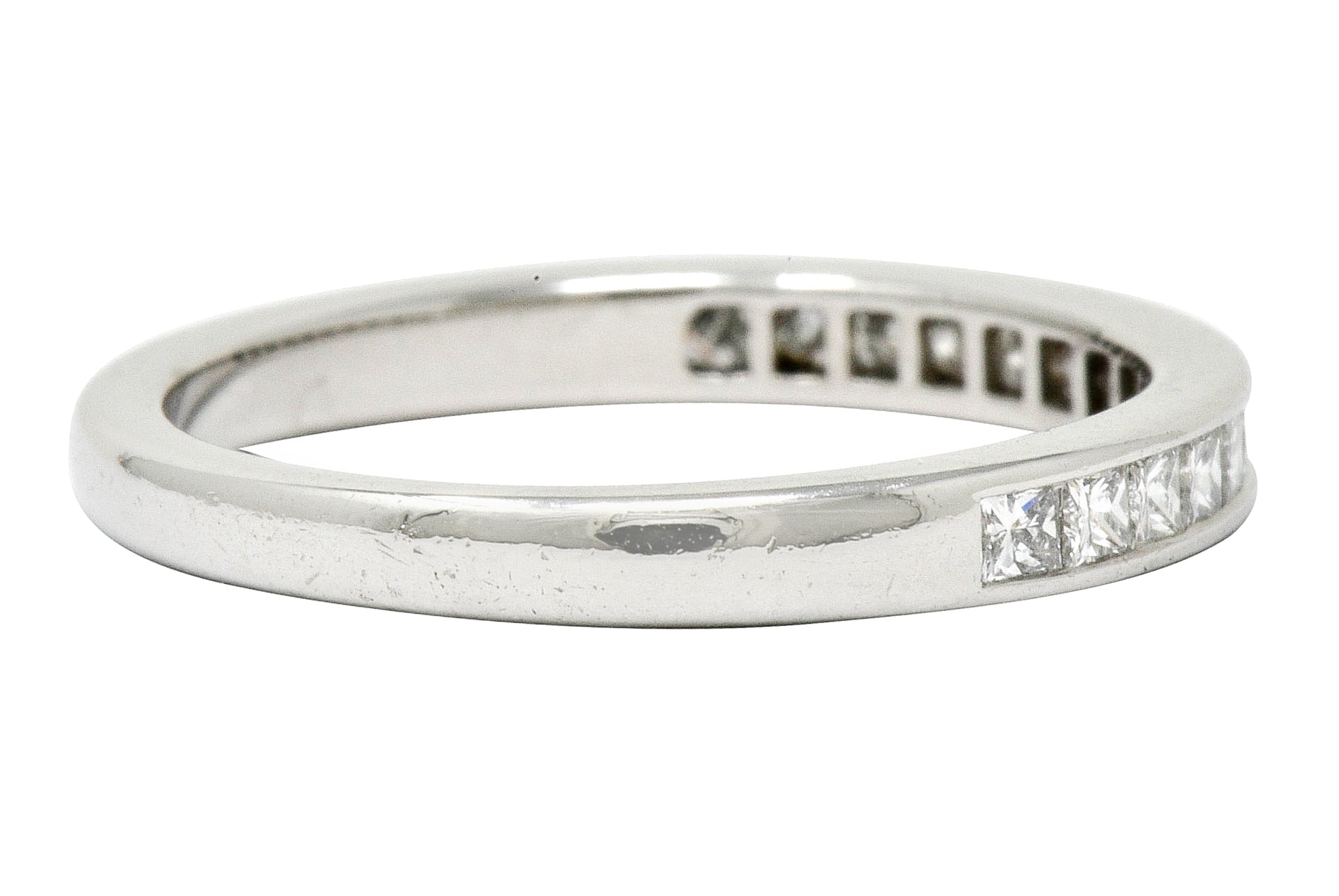 Tiffany & Co. Princess Cut Diamond Platinum Channel Band Ring - Wilson's Estate Jewelry