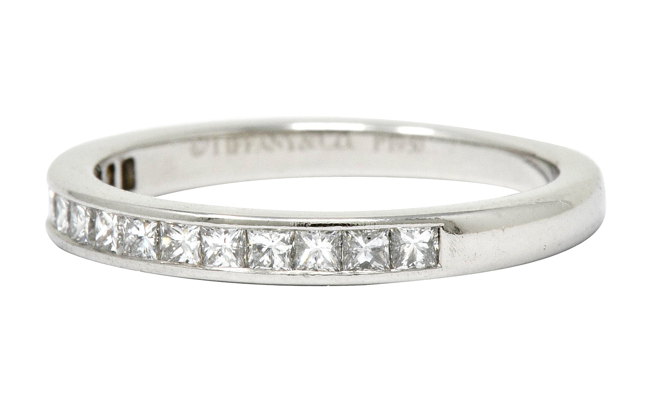 Tiffany & Co. Princess Cut Diamond Platinum Channel Band Ring - Wilson's Estate Jewelry