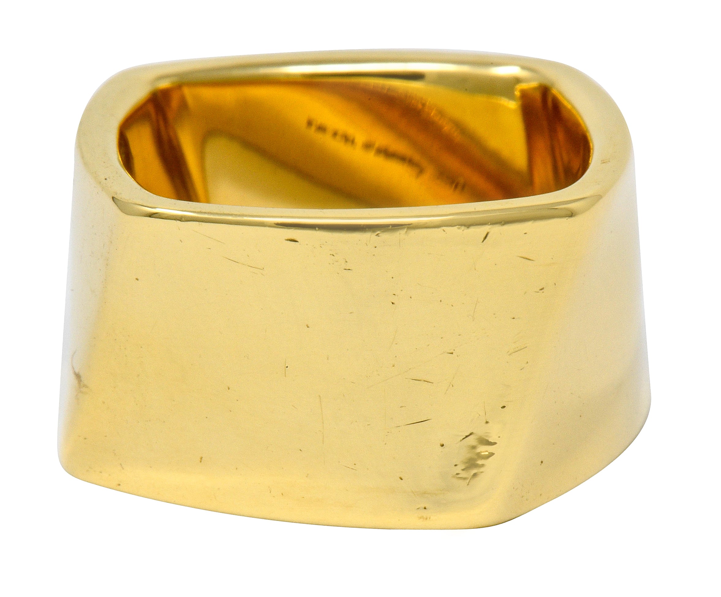 Frank Gehry Tiffany & Co. 18 Karat Gold Wide Torque Band Ring - Wilson's Estate Jewelry