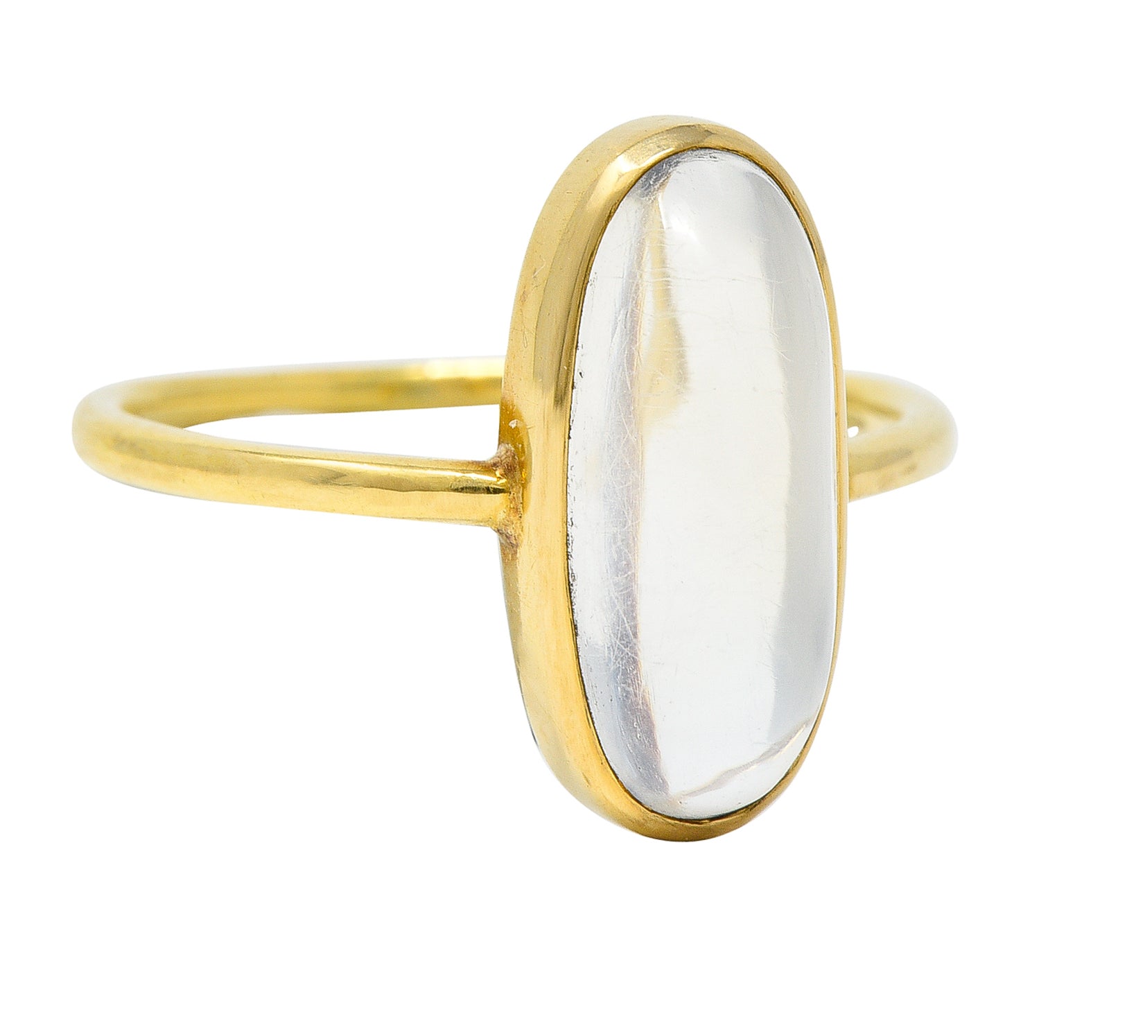 Vintage Moonstone Cabochon 18 Karat Yellow Gold Gemstone Ring Wilson's Estate Jewelry