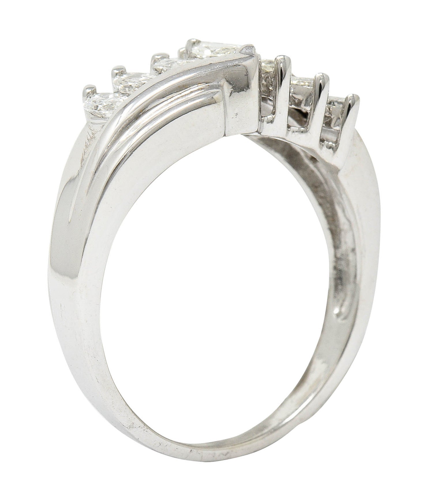 1950's Mid-Century 0.95 CTW Diamond 14 Karat White Gold Band RingRing - Wilson's Estate Jewelry