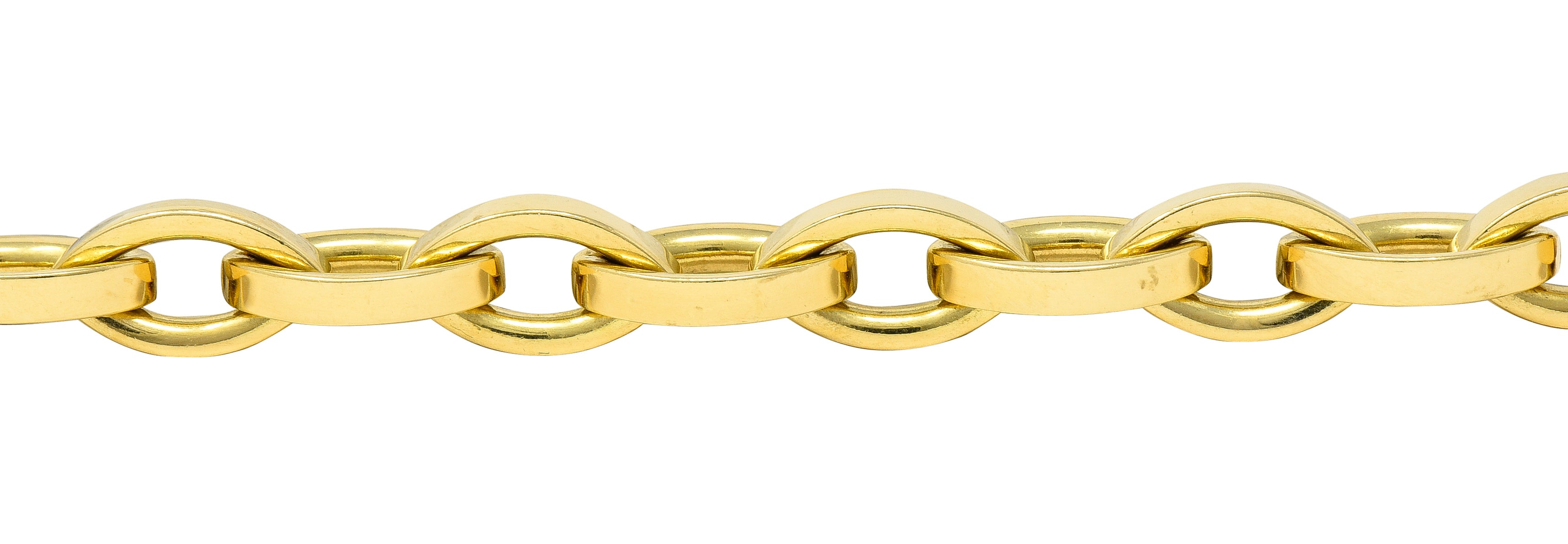 Tiffany & Co. 1990's 18 Karat Yellow Gold Vintage Marquise Link Bracelet Wilson's Estate Jewelry