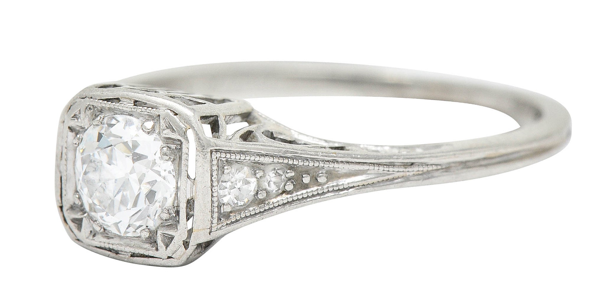 J.E. Caldwell 0.55 CTW Diamond Platinum Engagement Ring Circa 1920Ring - Wilson's Estate Jewelry