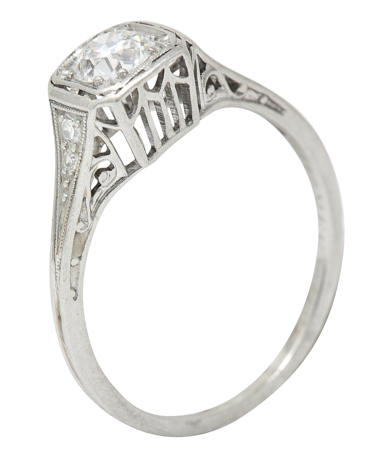 J.E. Caldwell 0.55 CTW Diamond Platinum Engagement Ring Circa 1920Ring - Wilson's Estate Jewelry