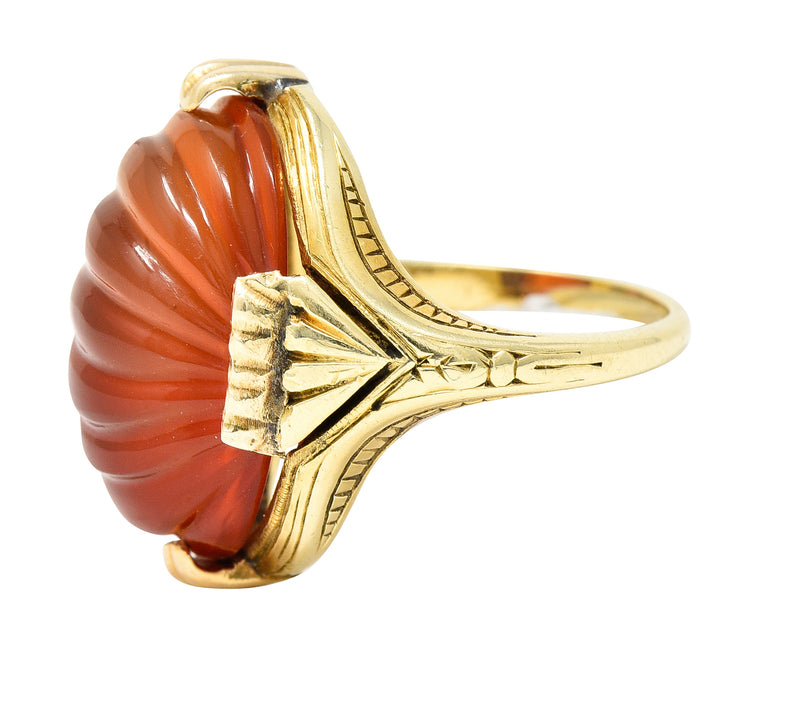 Color Blossom Ring, Yellow Gold, White Gold, Cornelian And Diamonds -  Jewelry - Categories