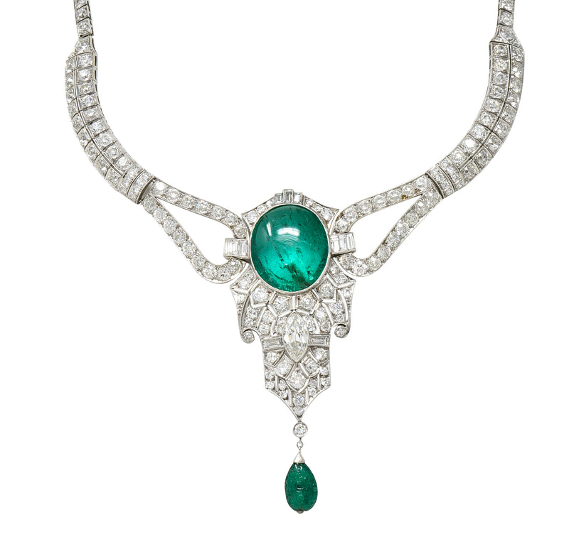 Art deco store emerald necklace