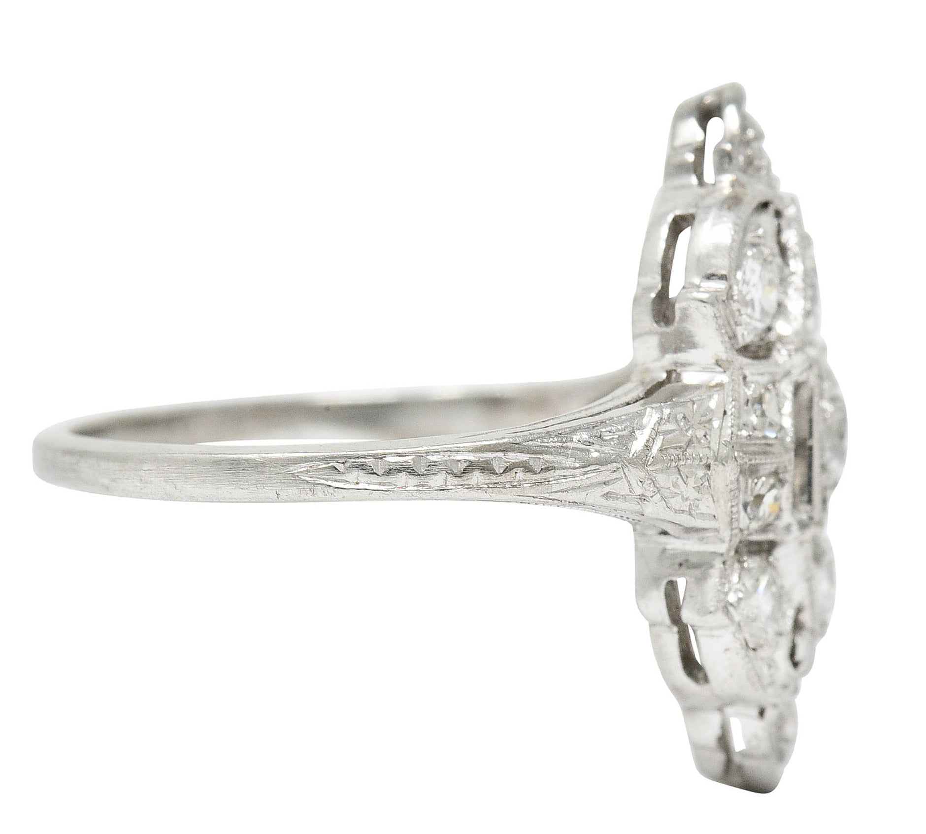 1920's Art Deco 0.80 CTW Diamond Platinum Dinner RingRing - Wilson's Estate Jewelry