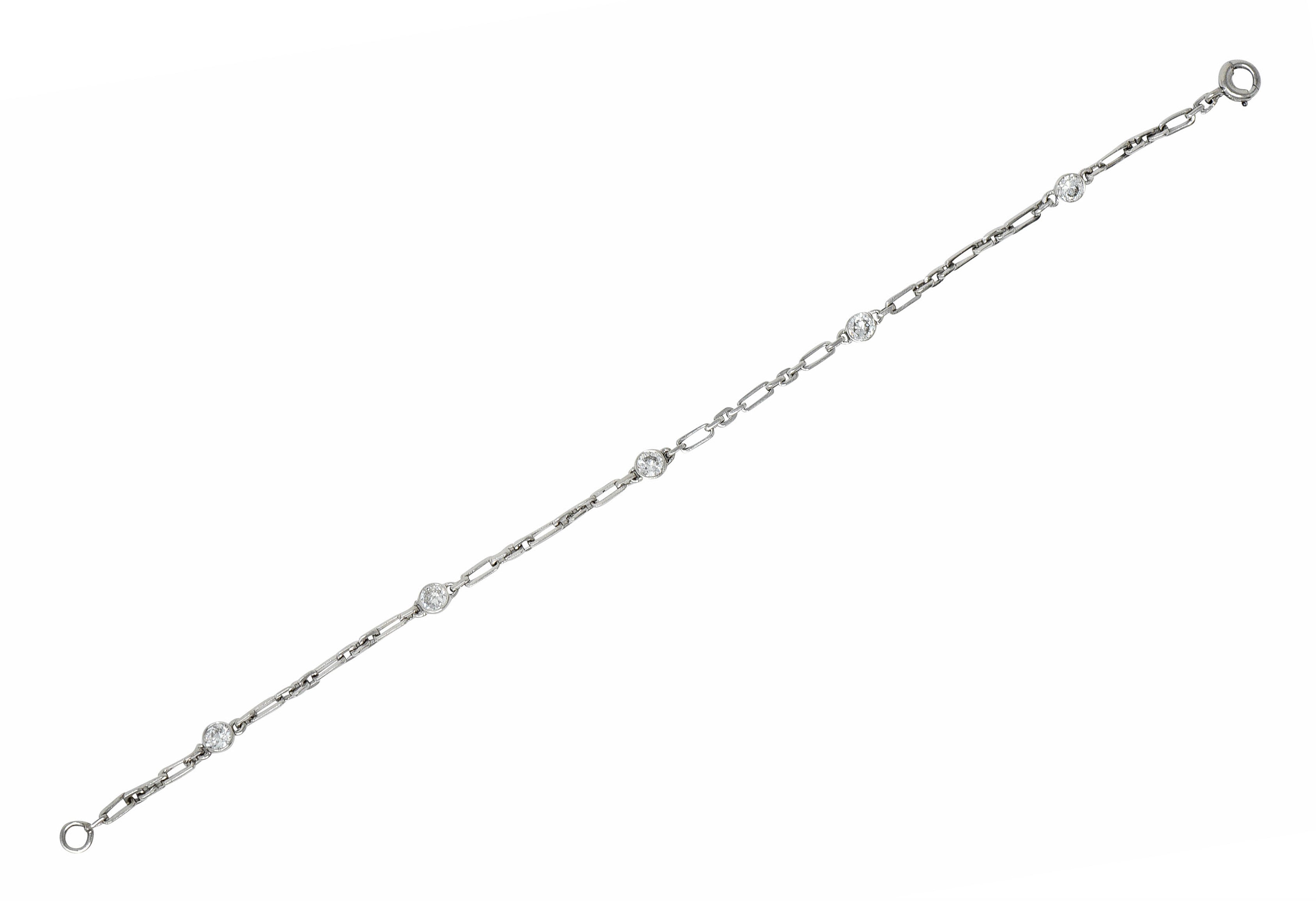 Art Deco 0.65 CTW Diamond Platinum Diamond By The Yard Braceletbracelet - Wilson's Estate Jewelry