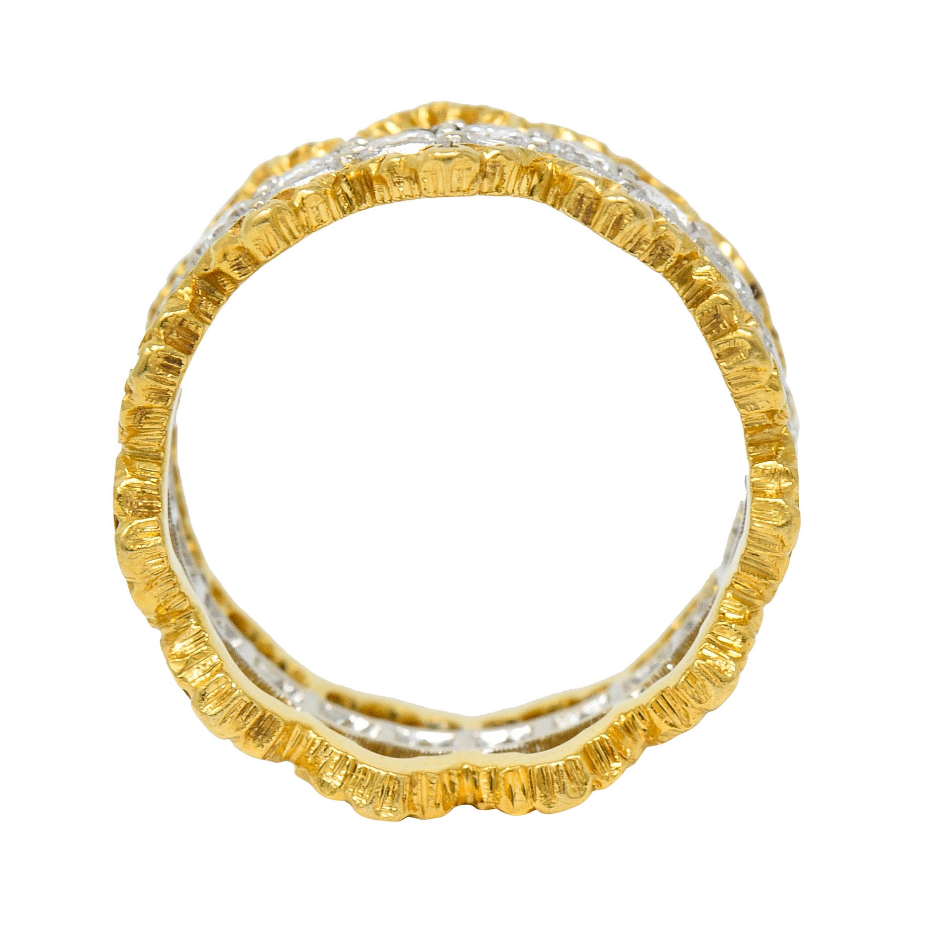 Buccellati Vintage 1.00 CTW Diamond 18 Karat Gold Italian Eternity Band RingRing - Wilson's Estate Jewelry