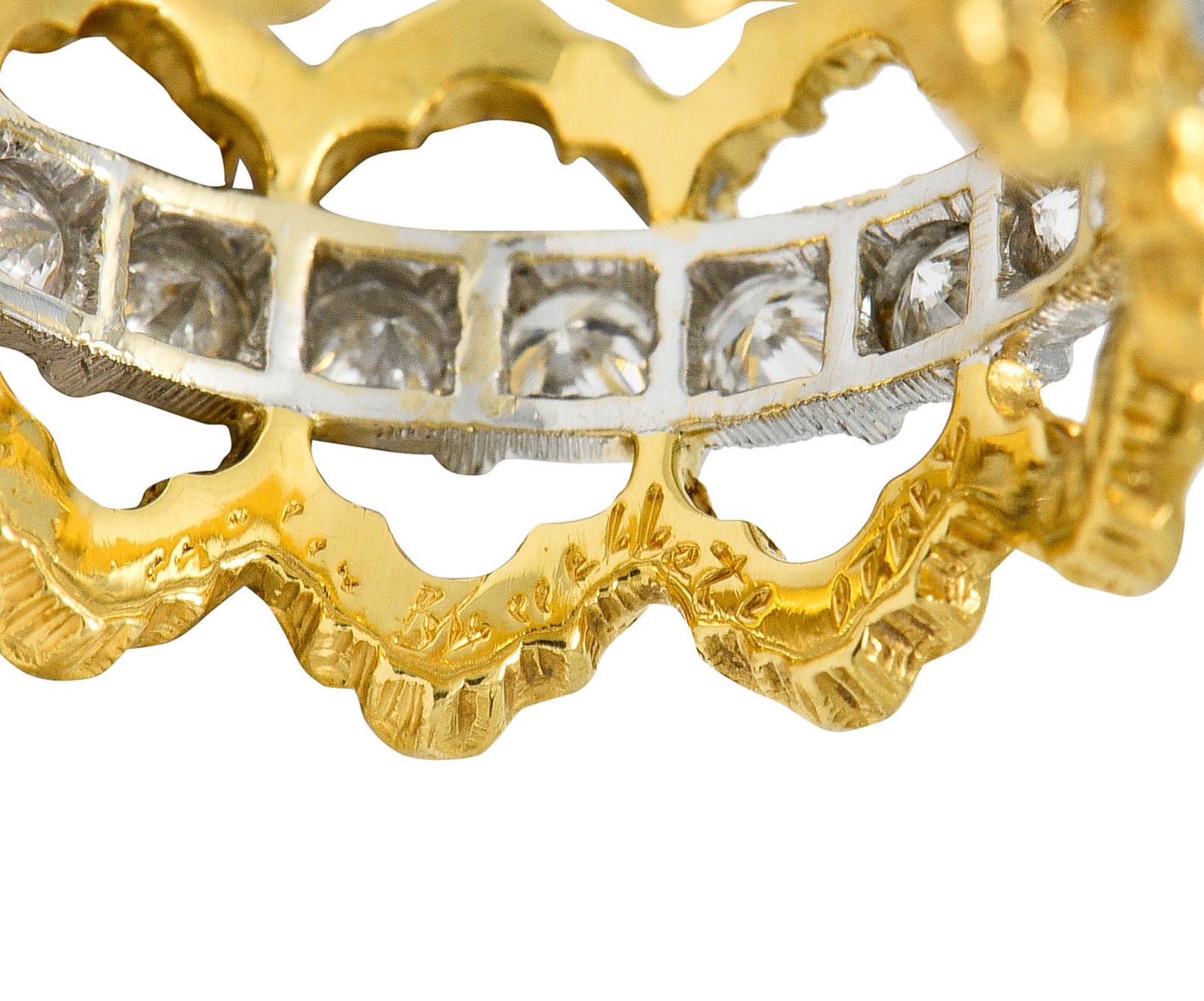 Buccellati Vintage 1.00 CTW Diamond 18 Karat Gold Italian Eternity Band RingRing - Wilson's Estate Jewelry