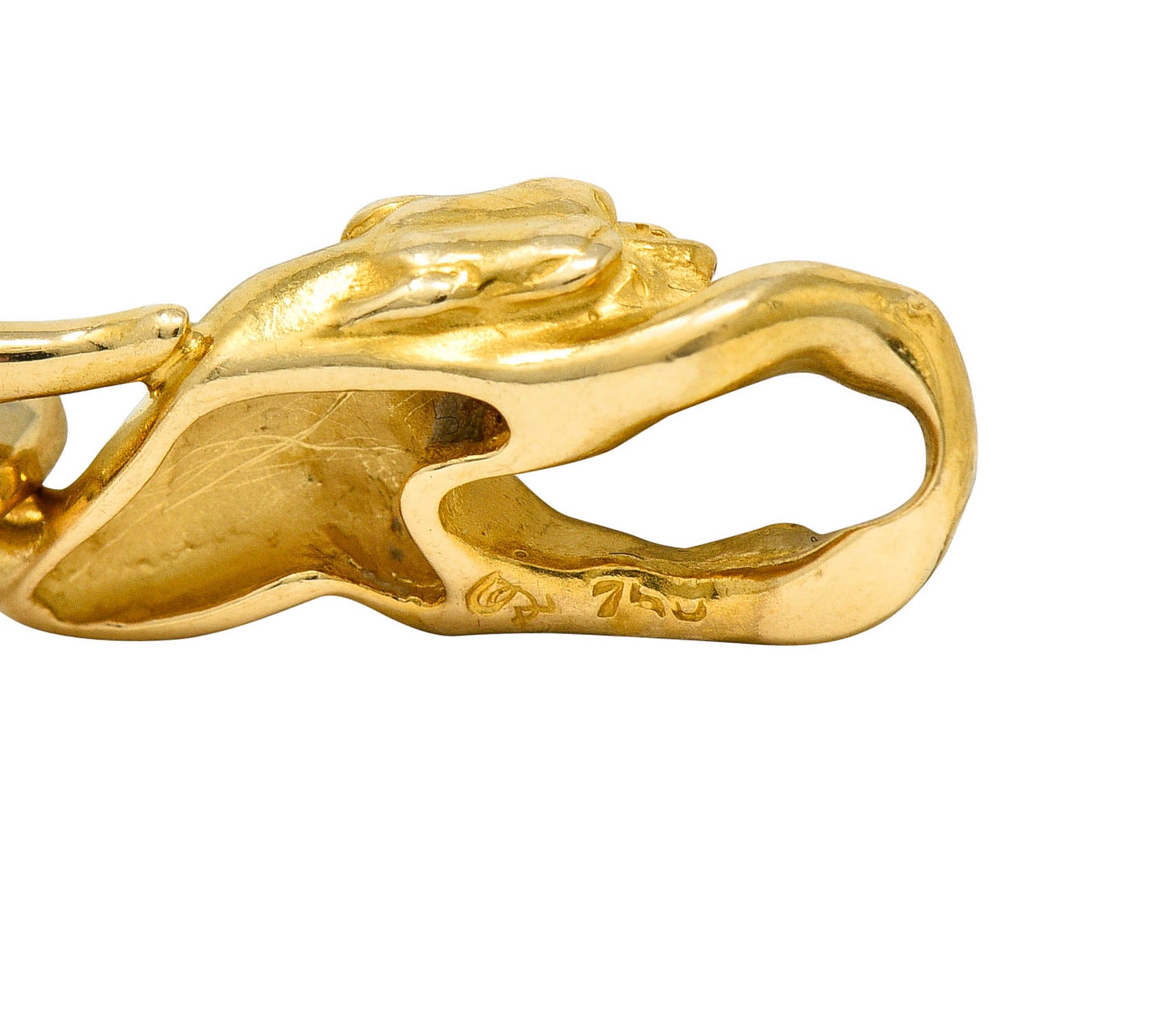 Carrera Y Carrera Vintage 18 Karat Gold Panther Link Braceletbracelet - Wilson's Estate Jewelry