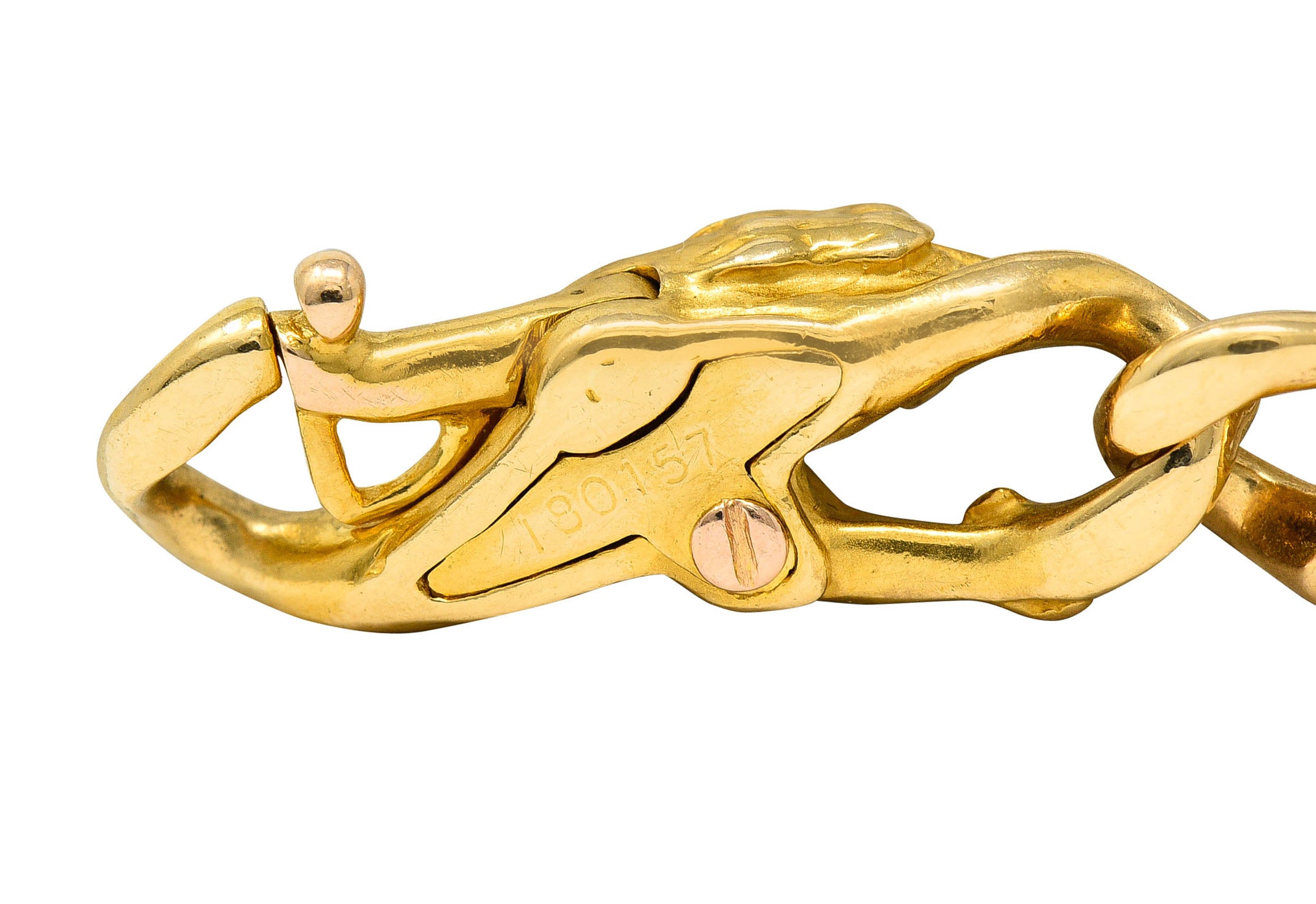 Carrera Y Carrera Vintage 18 Karat Gold Panther Link Braceletbracelet - Wilson's Estate Jewelry