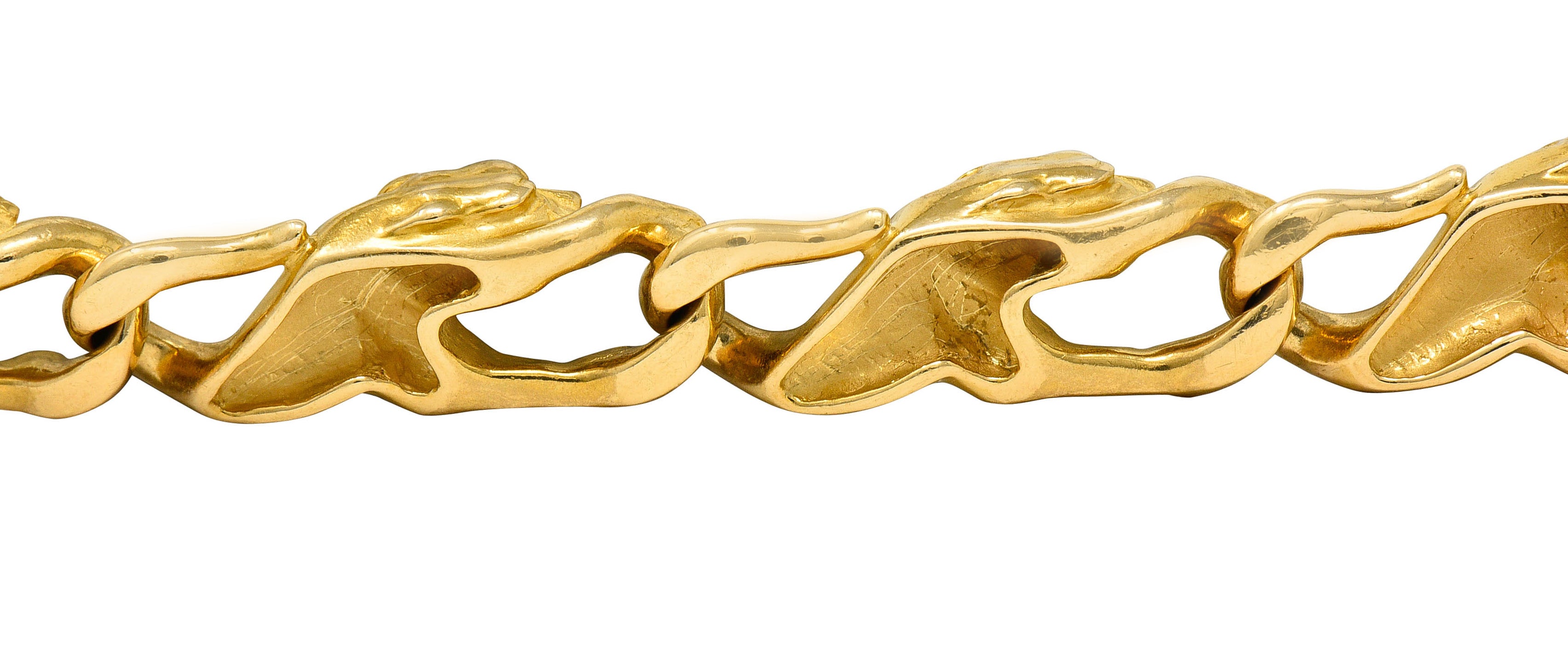 Carrera Y Carrera Vintage 18 Karat Gold Panther Link Braceletbracelet - Wilson's Estate Jewelry