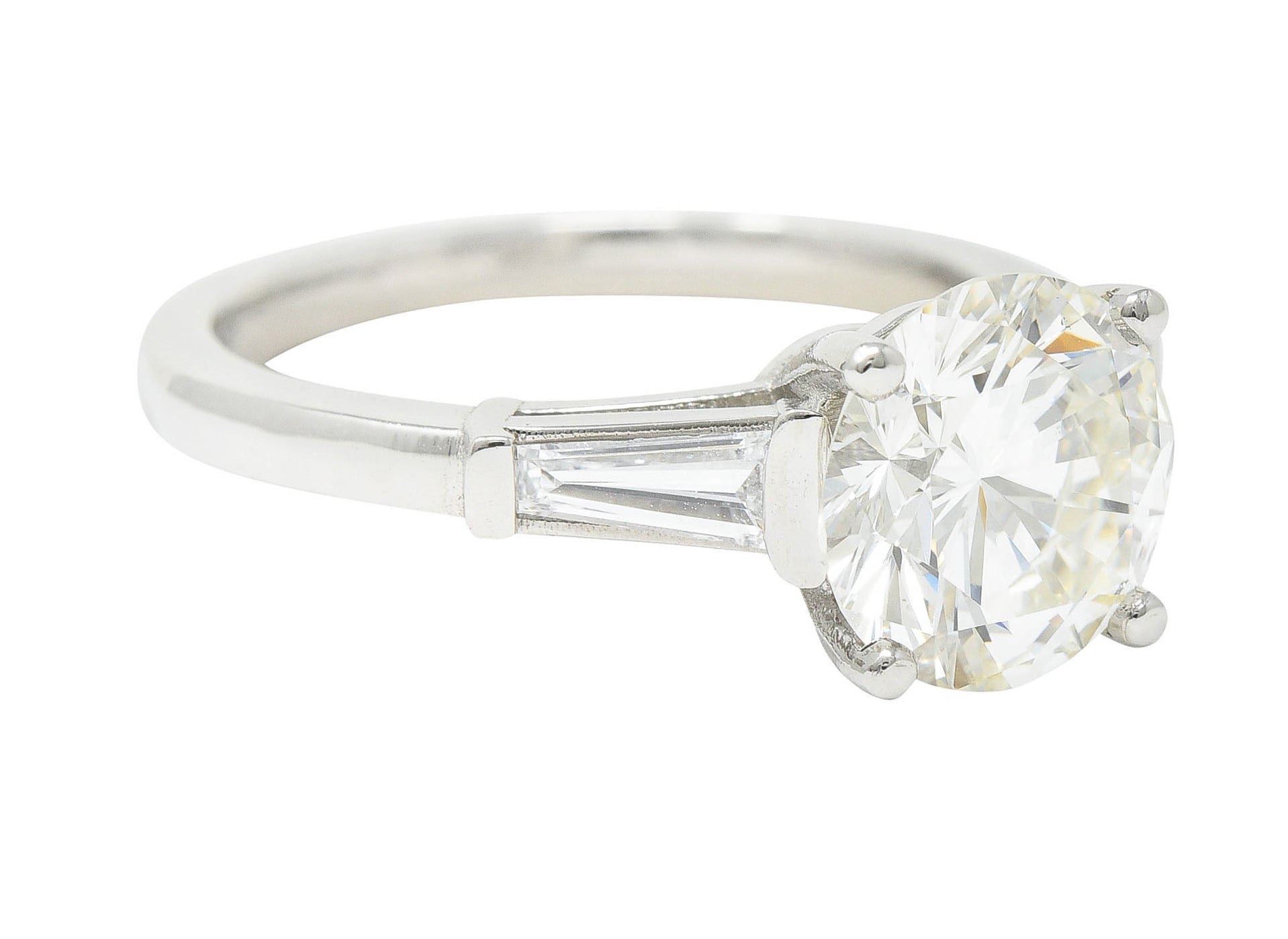 1950's Mid-Century 2.73 CTW Diamond Platinum Engagement Ring GIARing - Wilson's Estate Jewelry