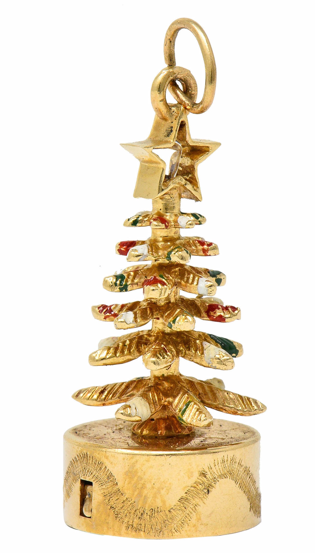 1960's Litacharm Inc. Vintage 14 Karat Gold Christmas Tree Charmcharm - Wilson's Estate Jewelry