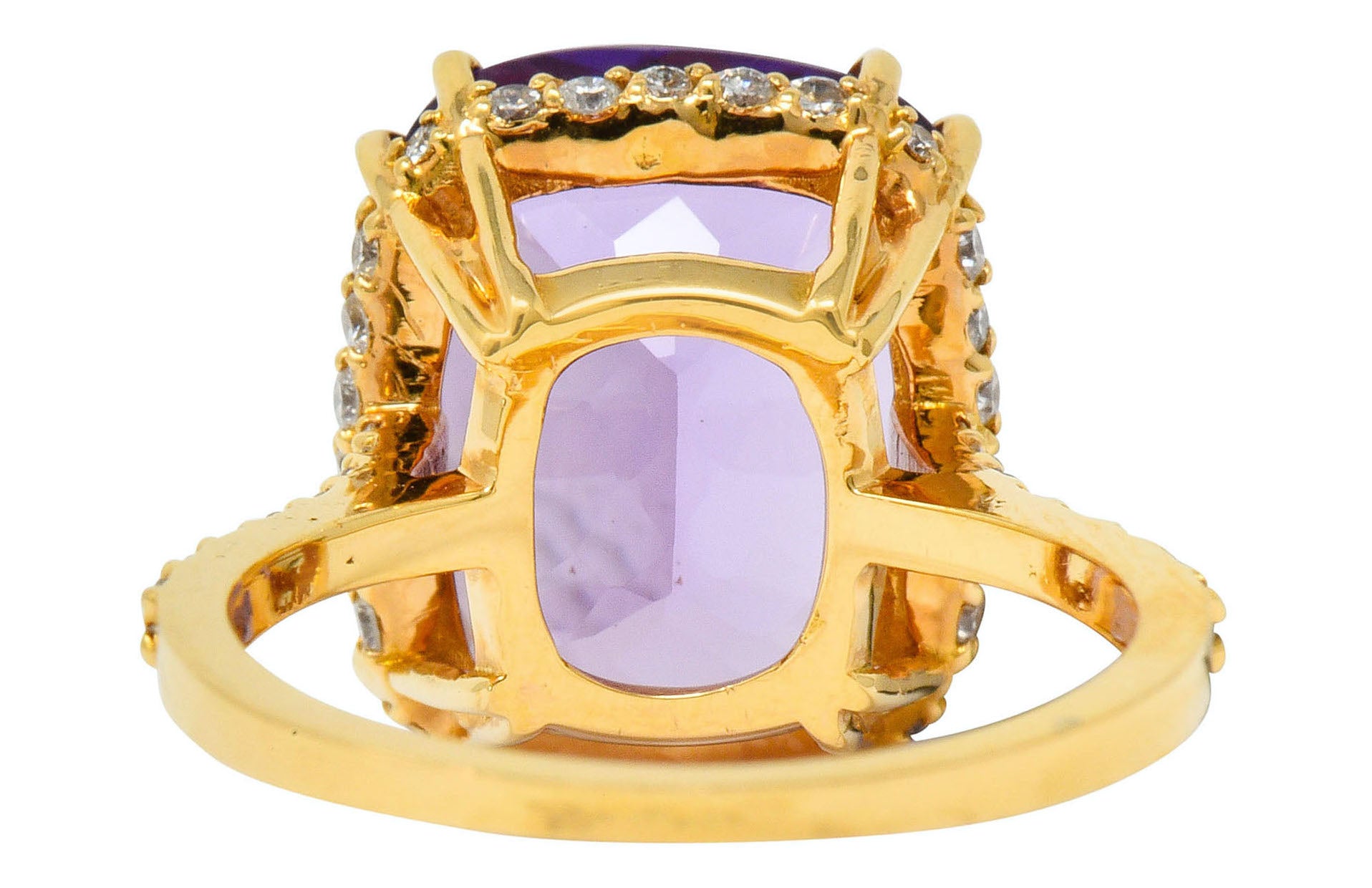 Amethyst Diamond 20 Karat Rose Gold Cocktail RingRing - Wilson's Estate Jewelry