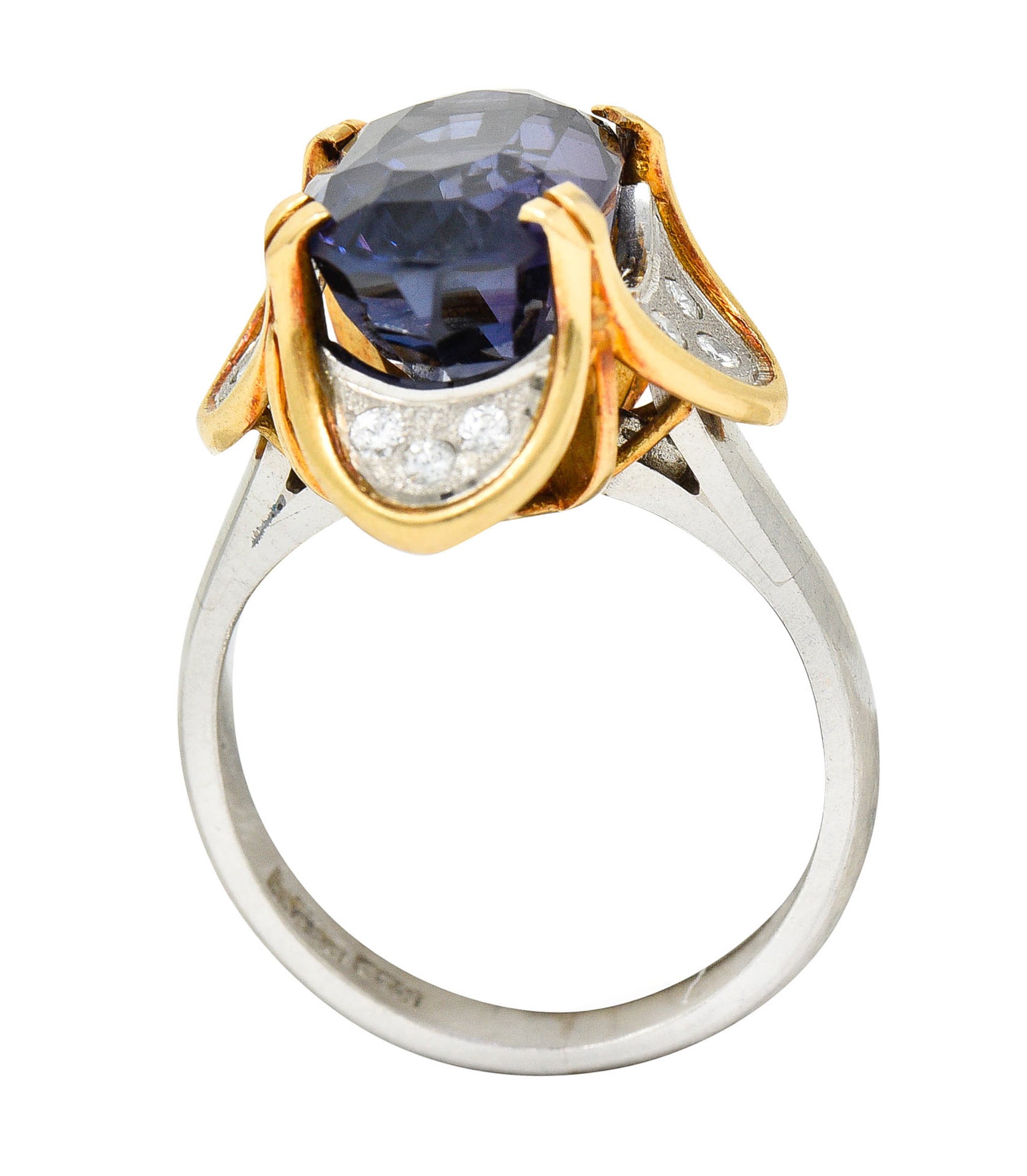 1960's Vintage 4.95 CTW Spinel Diamond Platinum 18 Karat Gold Statement RingRing - Wilson's Estate Jewelry