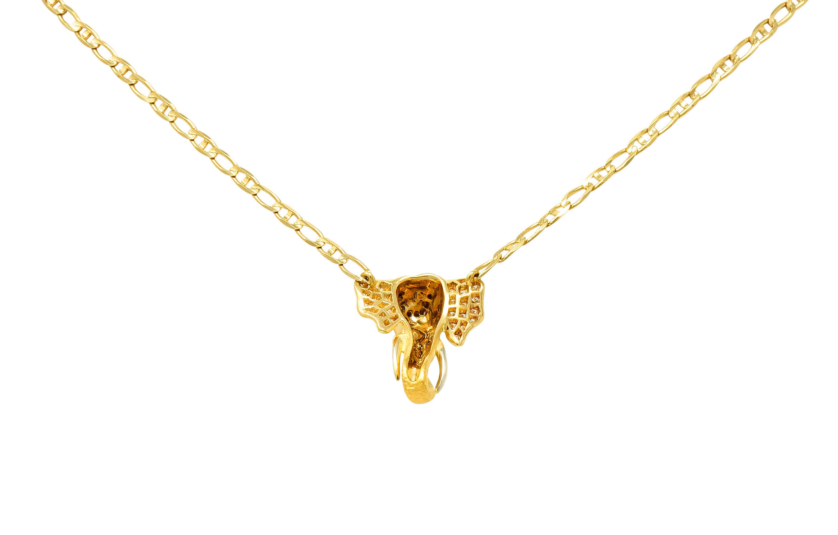 Carrera Y Carrera Sapphire Ruby Diamond 18 Karat Gold Elephante NecklaceNecklace - Wilson's Estate Jewelry