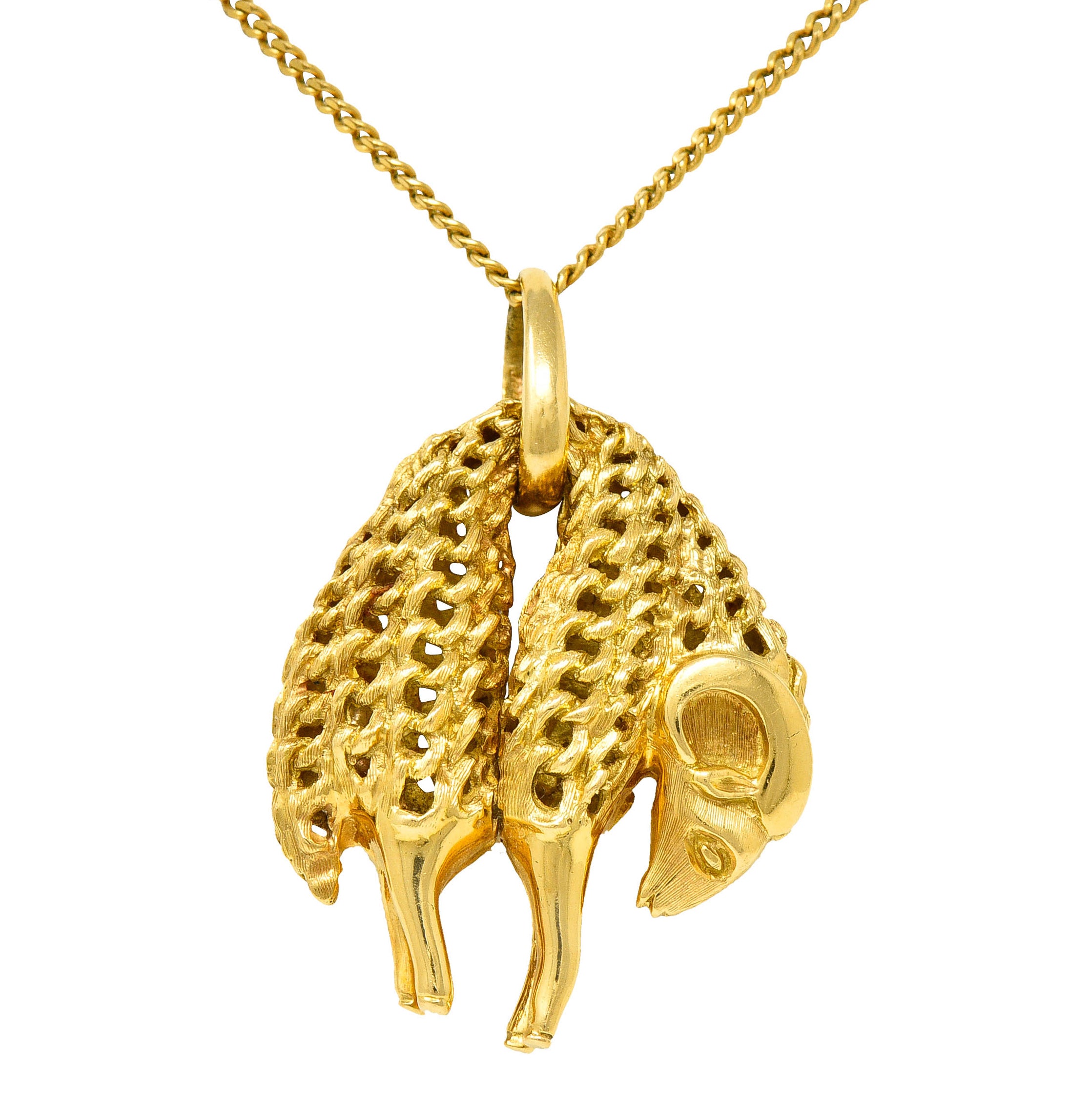 Cartier 1970's Vintage 18 Karat Gold Golden Fleece Ram Pendant NecklaceNecklace - Wilson's Estate Jewelry