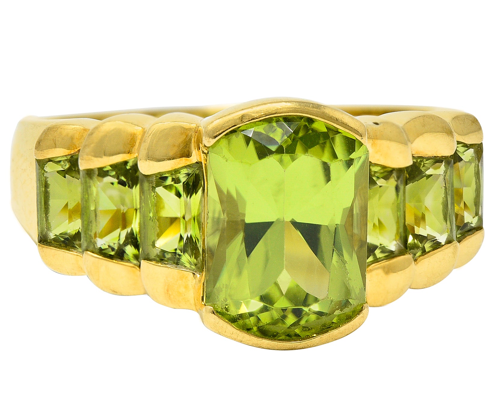 Vintage 4.21 CTW Peridot 18 Karat Gold Gemstone RingRing - Wilson's Estate Jewelry