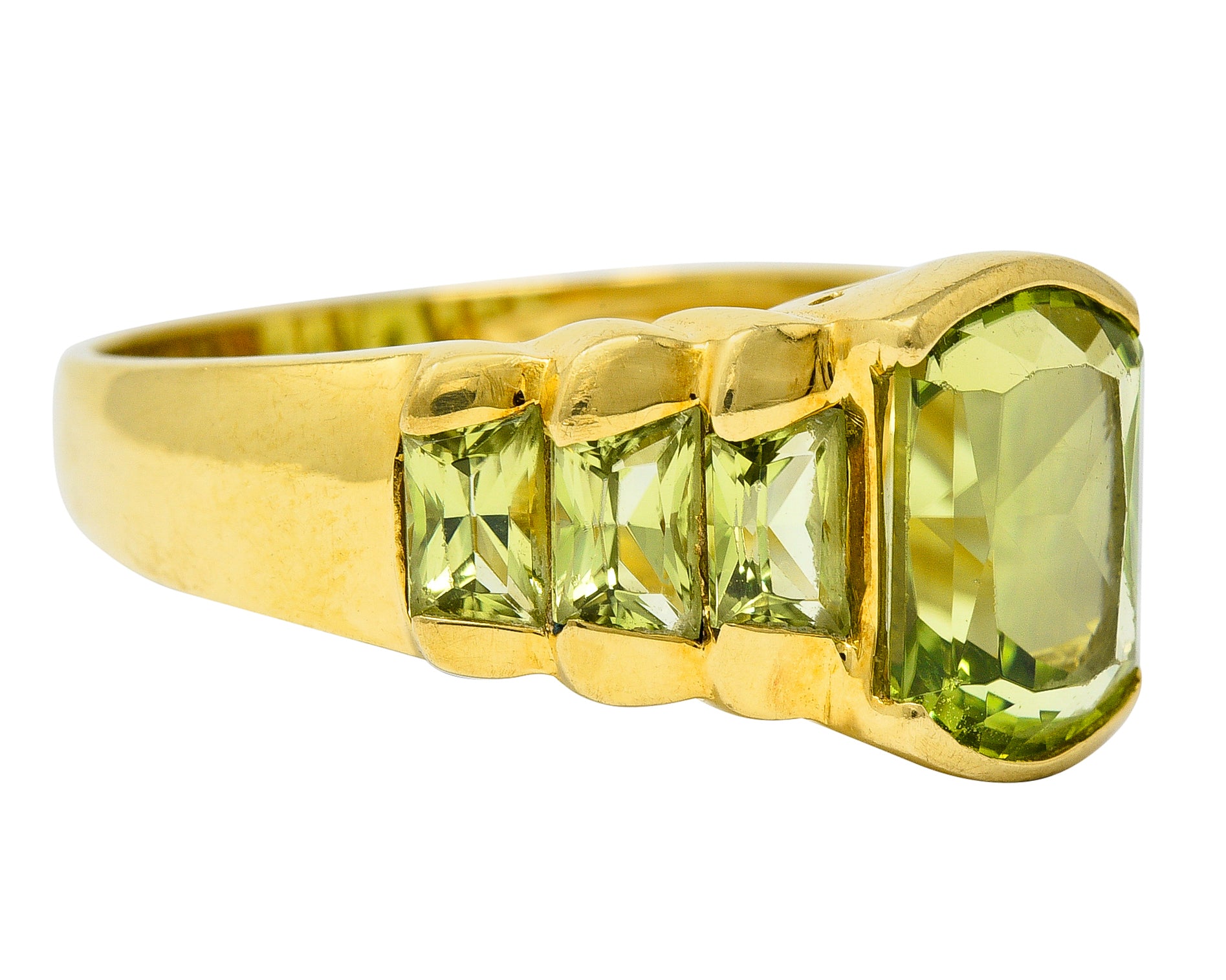 Vintage 4.21 CTW Peridot 18 Karat Gold Gemstone RingRing - Wilson's Estate Jewelry