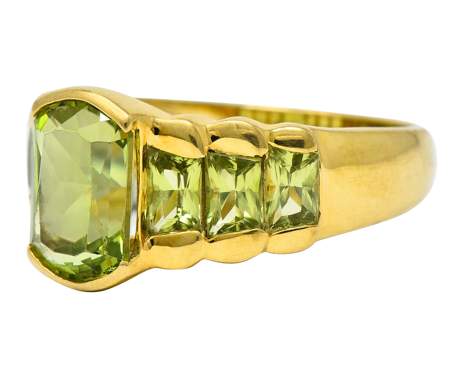 Vintage 4.21 CTW Peridot 18 Karat Gold Gemstone RingRing - Wilson's Estate Jewelry