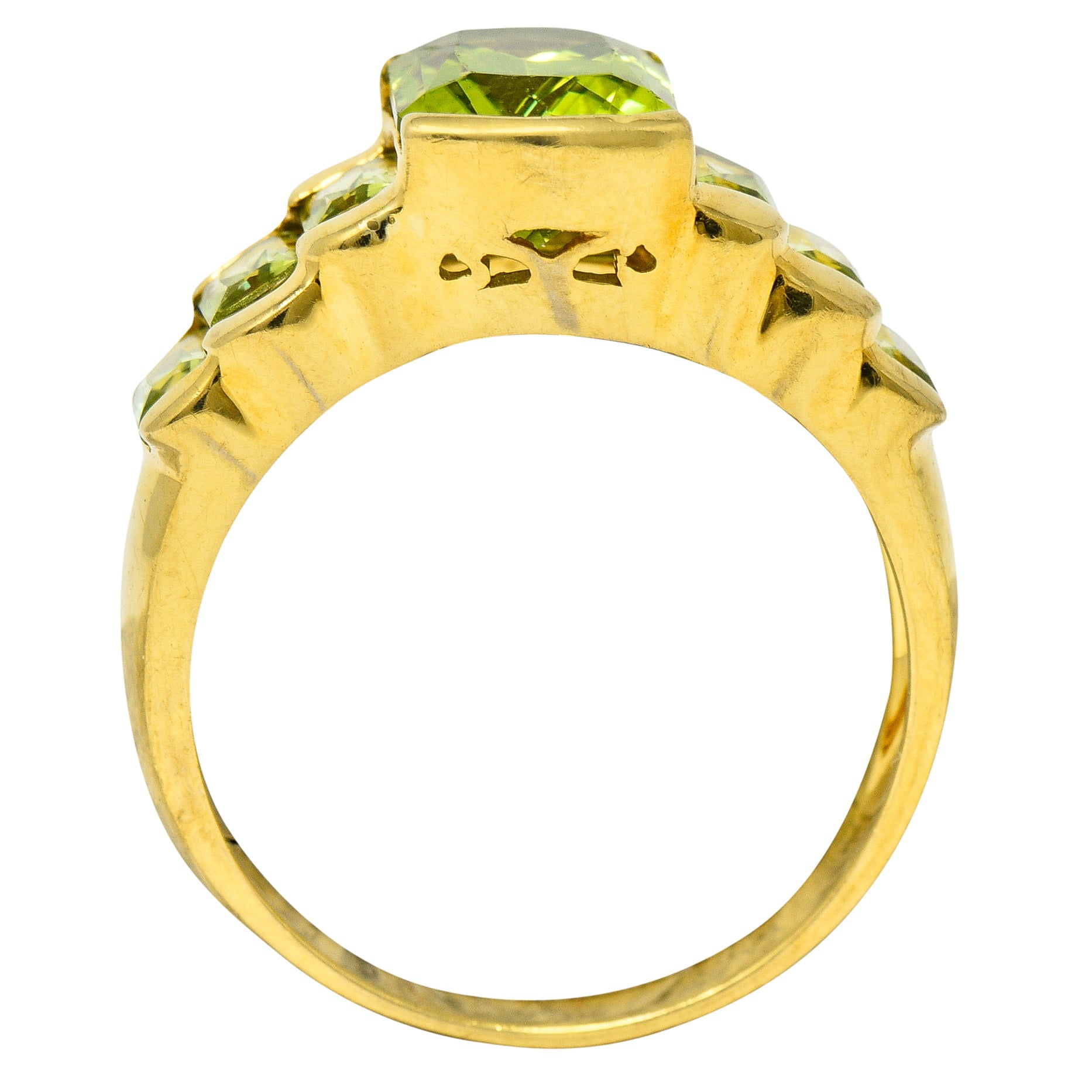 Vintage 4.21 CTW Peridot 18 Karat Gold Gemstone RingRing - Wilson's Estate Jewelry