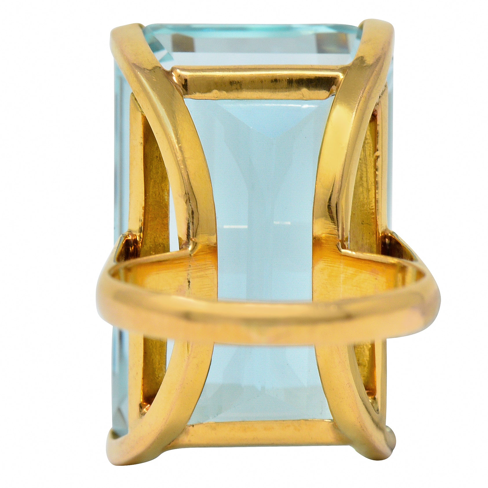 1960's Vintage 31.18 CTW Aquamarine 14 Karat Gold Statement RingRing - Wilson's Estate Jewelry