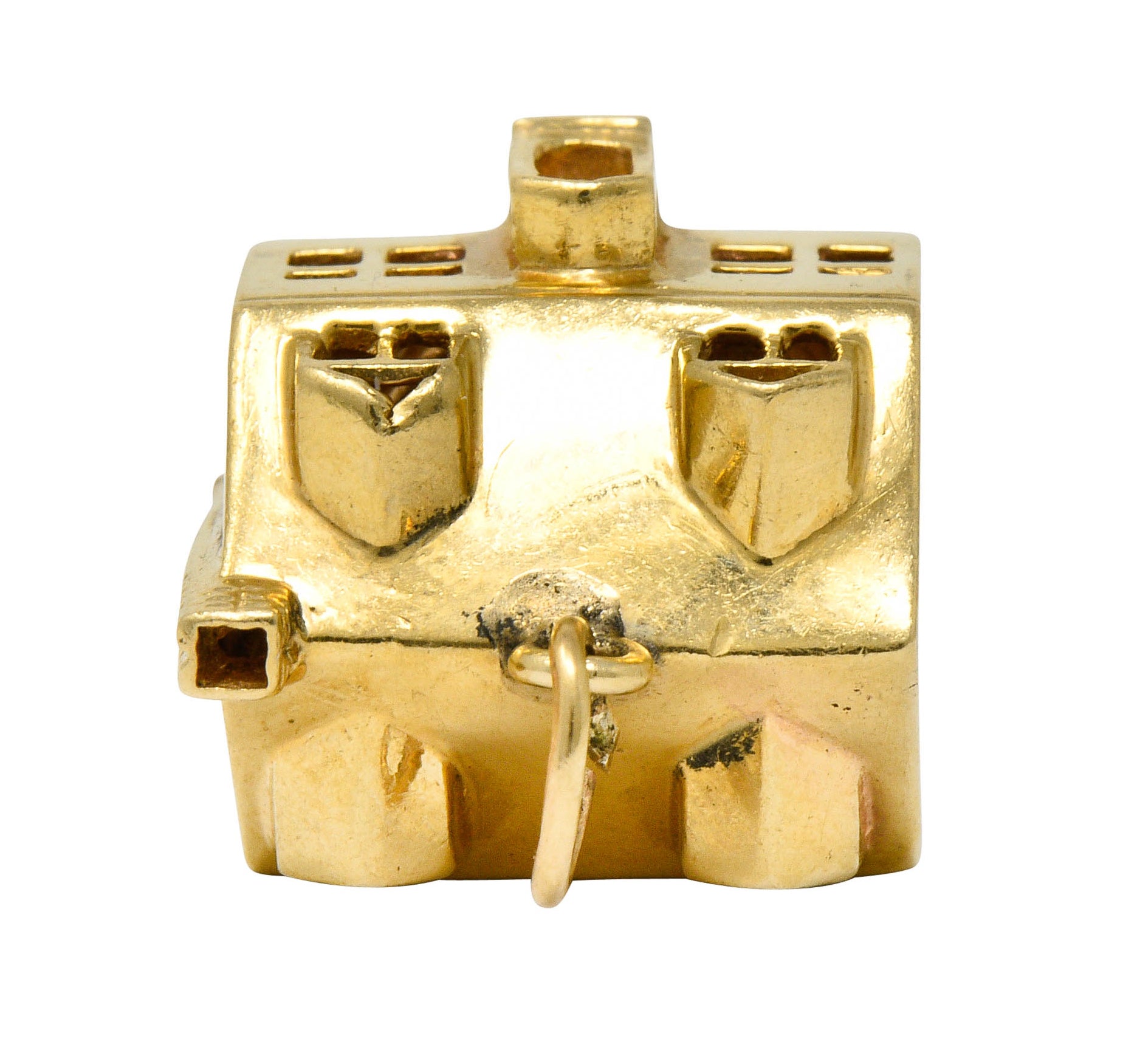 1960's Litacharm Inc. Vintage 14 Karat Gold House Pendant Charmcharm - Wilson's Estate Jewelry