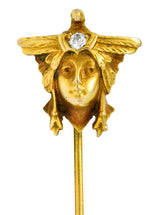 Art Nouveau Diamond 14 Karat Gold Siberian Shaman Stickpin - Wilson's Estate Jewelry