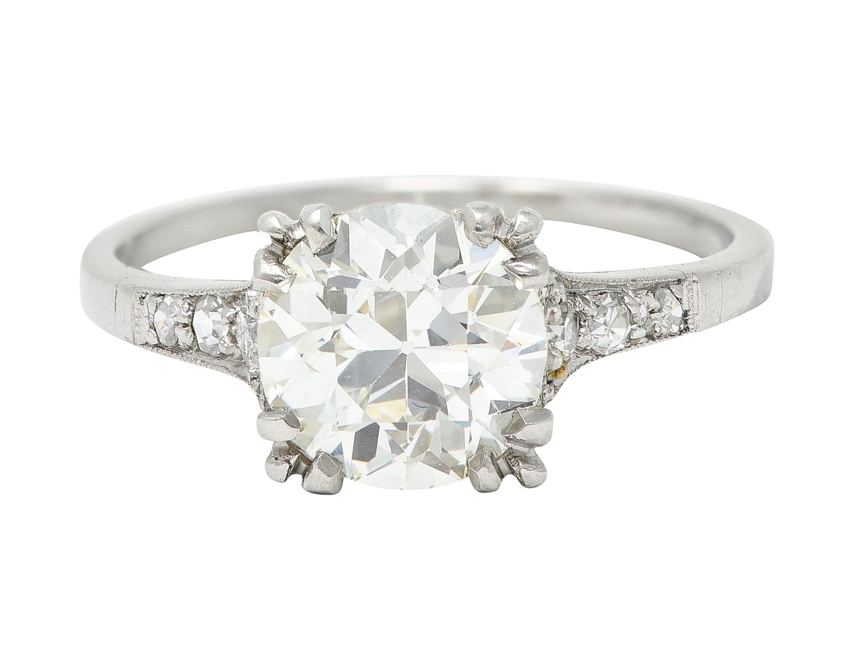 Art Deco 1.96 CTW Old European Cut Diamond Platinum Engagement Ring GIA Wilson's Estate Jewelry