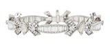 Mid-Century 10.80  CTW Marquise Cut Diamond Platinum Ribbon Vintage Line Bracelet Wilson's Estate Jewelry