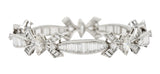 Mid-Century 10.80  CTW Marquise Cut Diamond Platinum Ribbon Vintage Line Bracelet Wilson's Estate Jewelry