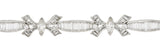 Mid-Century 10.80  CTW Marquise Cut Diamond Platinum Ribbon Vintage Line Bracelet Wilson's Estate Jewelry