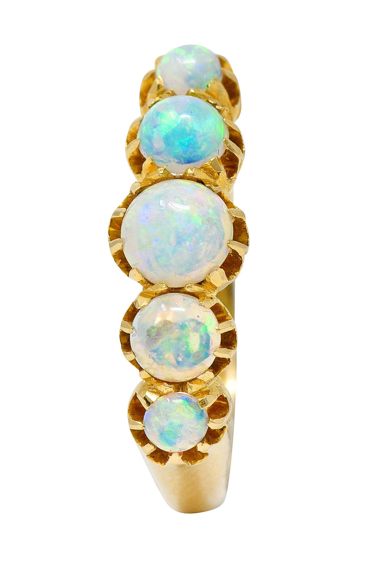 1960's Vintage British Opal 18 Karat Gold Five Stone RingRing - Wilson's Estate Jewelry