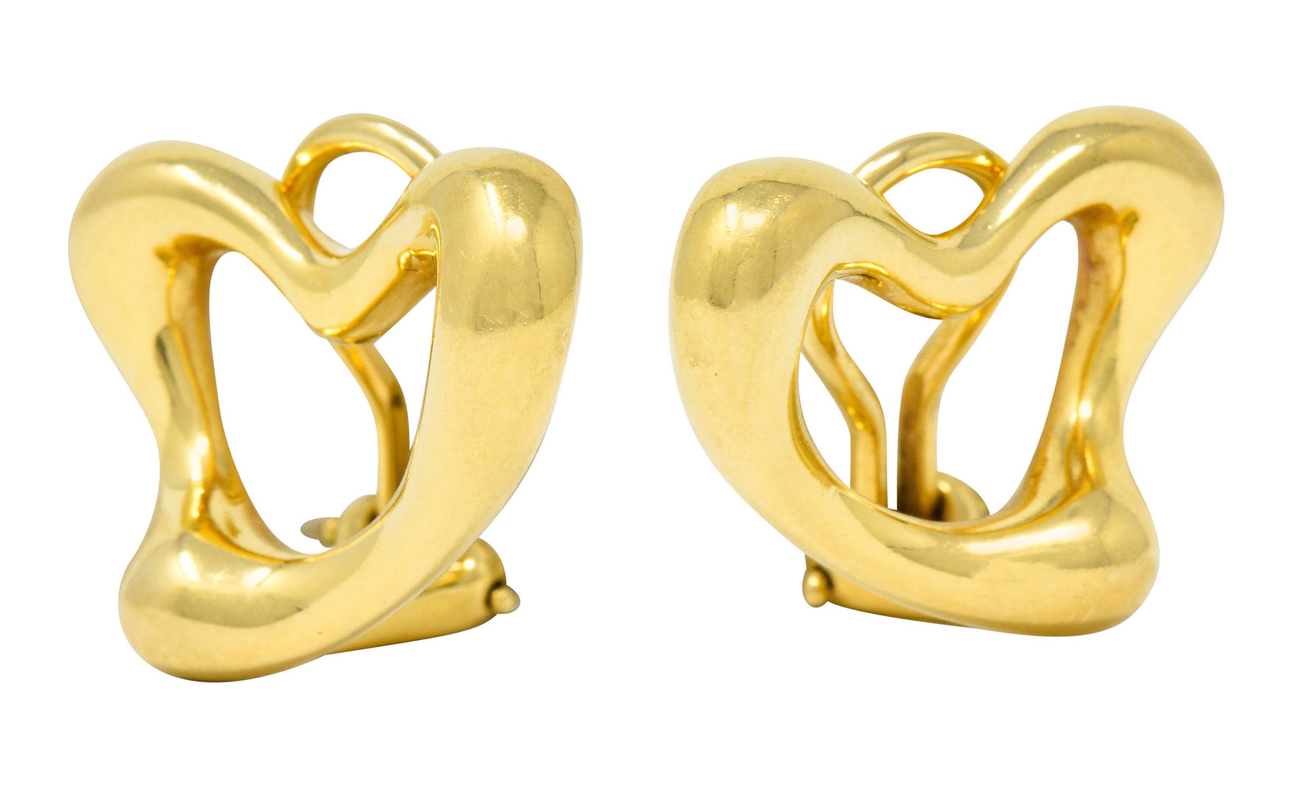 Elsa Peretti Tiffany & Co. 18 Karat Gold Open Heart Ear-Clip EarringsEarrings - Wilson's Estate Jewelry