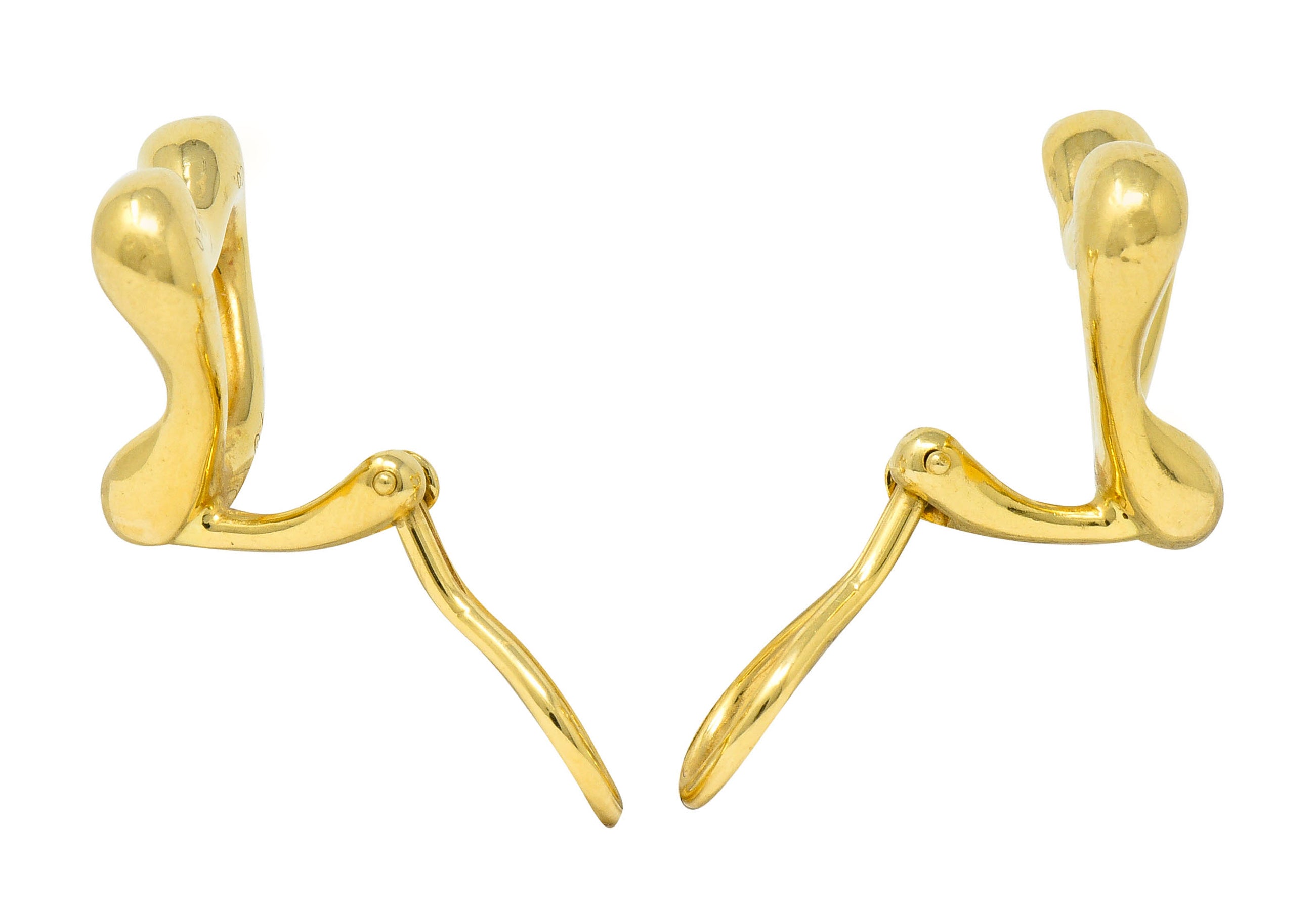 Elsa Peretti Tiffany & Co. 18 Karat Gold Open Heart Ear-Clip EarringsEarrings - Wilson's Estate Jewelry