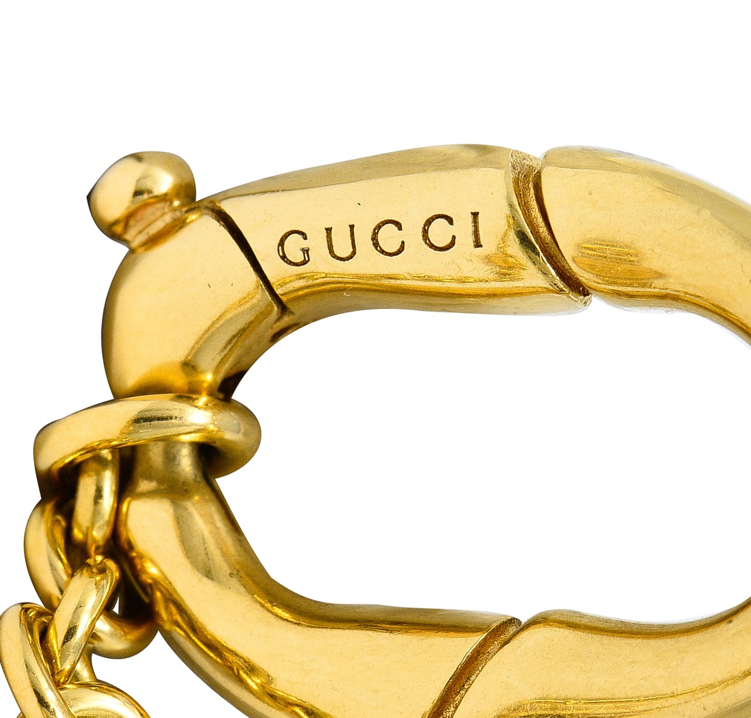 Gucci Contemporary 18 Karat Yellow Gold Bamboo Link Station Necklace Wilson's Estate Jewelry