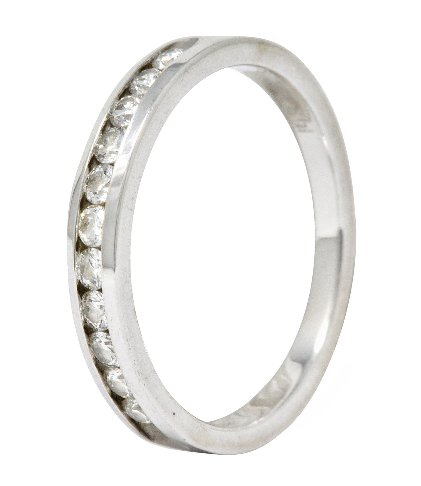 Contemporary Diamond 14 Karat White Gold Channel Band Ring - Wilson's Estate Jewelry