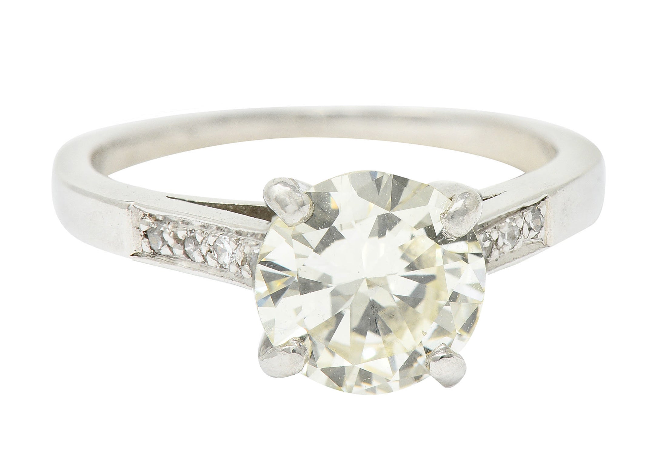 1950's Mid-Century 1.71 CTW Diamond Platinum Engagement RingRing - Wilson's Estate Jewelry